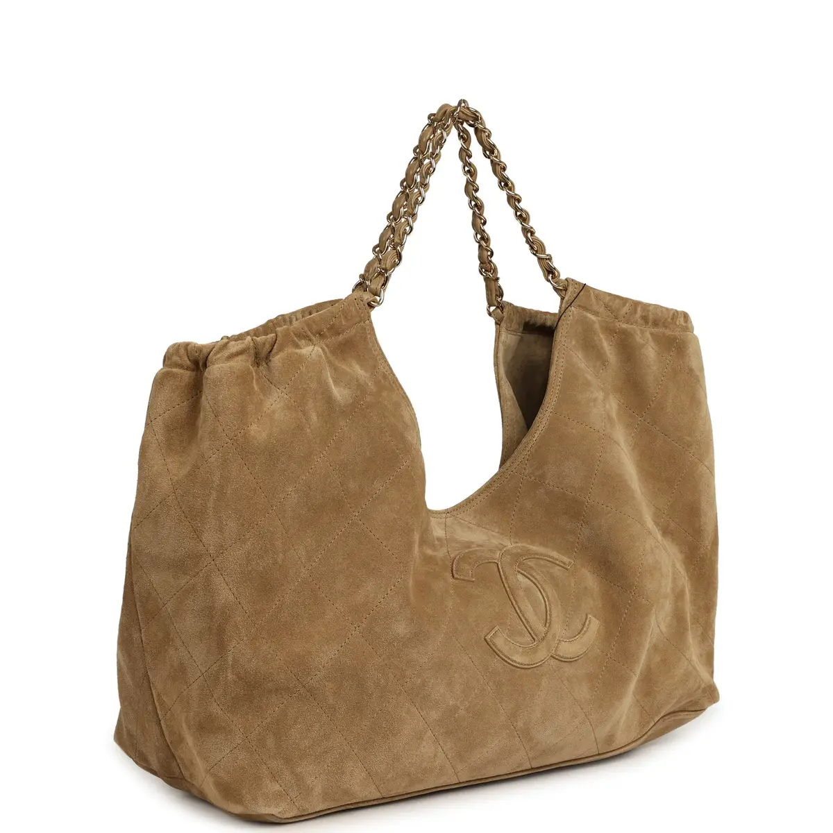 Chanel Chanel Maxi CC Cabas Hobo Bag Dark Beige Suede Gold Hardware | Thumbnail 2 Chanel Chanel Maxi CC Cabas Hobo Bag Dark Beige Suede Gold Hardware | Thumbnail 2