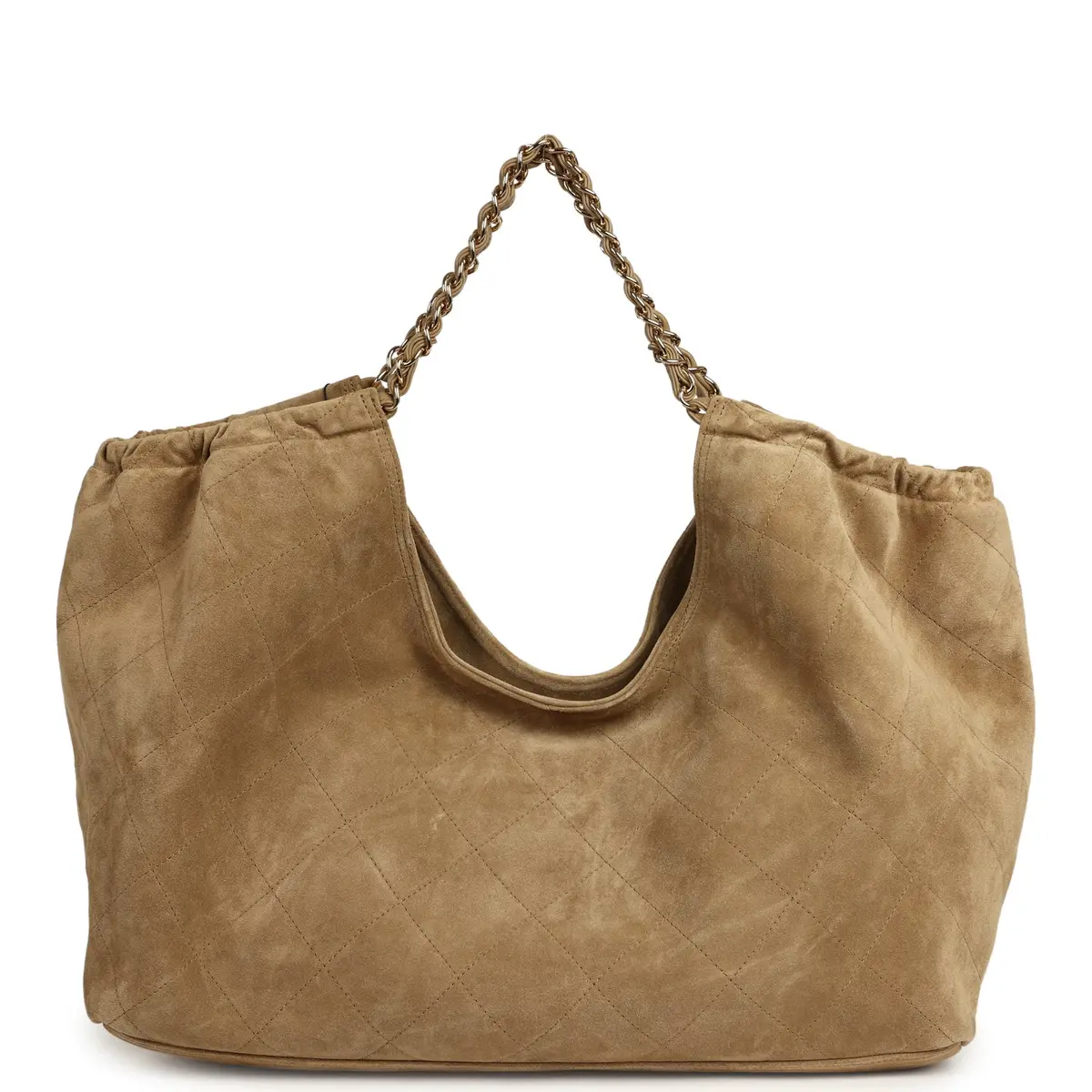 Chanel Chanel Maxi CC Cabas Hobo Bag Dark Beige Suede Gold Hardware | Thumbnail 4 Chanel Chanel Maxi CC Cabas Hobo Bag Dark Beige Suede Gold Hardware | Thumbnail 4