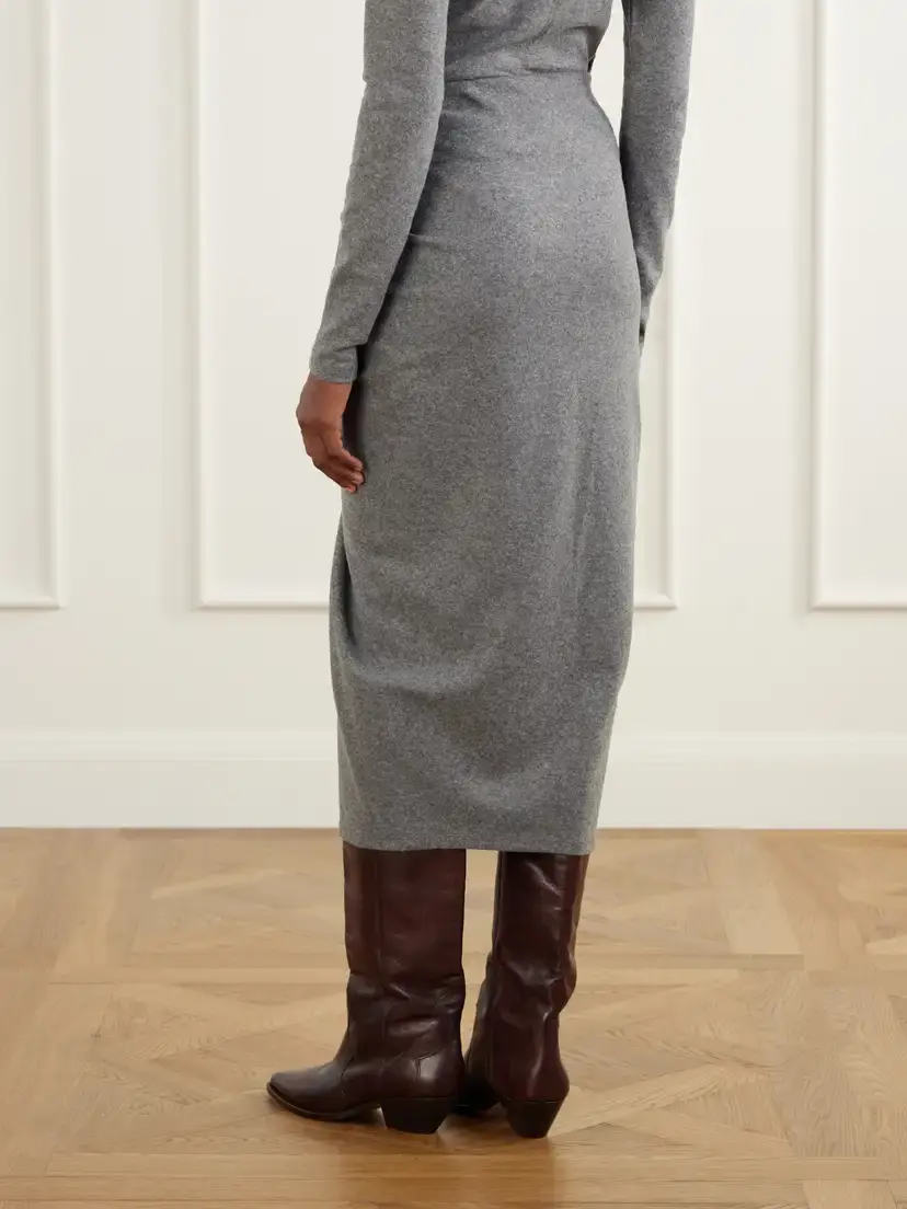 Marant Étoile Jeldia Gathered Draped Stretch Midi Skirt | Thumbnail 4 Marant Étoile Jeldia Gathered Draped Stretch Midi Skirt | Thumbnail 4