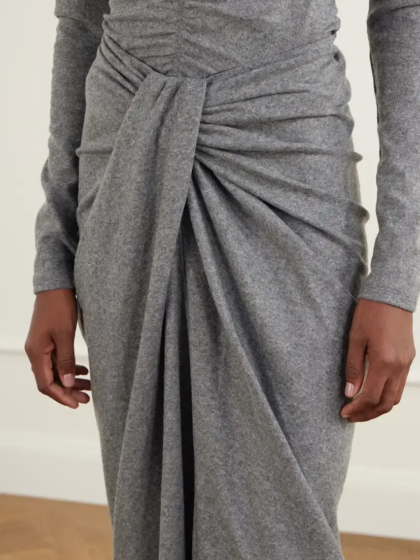 Marant Étoile Jeldia Gathered Draped Stretch Midi Skirt | Thumbnail 5 Marant Étoile Jeldia Gathered Draped Stretch Midi Skirt | Thumbnail 5