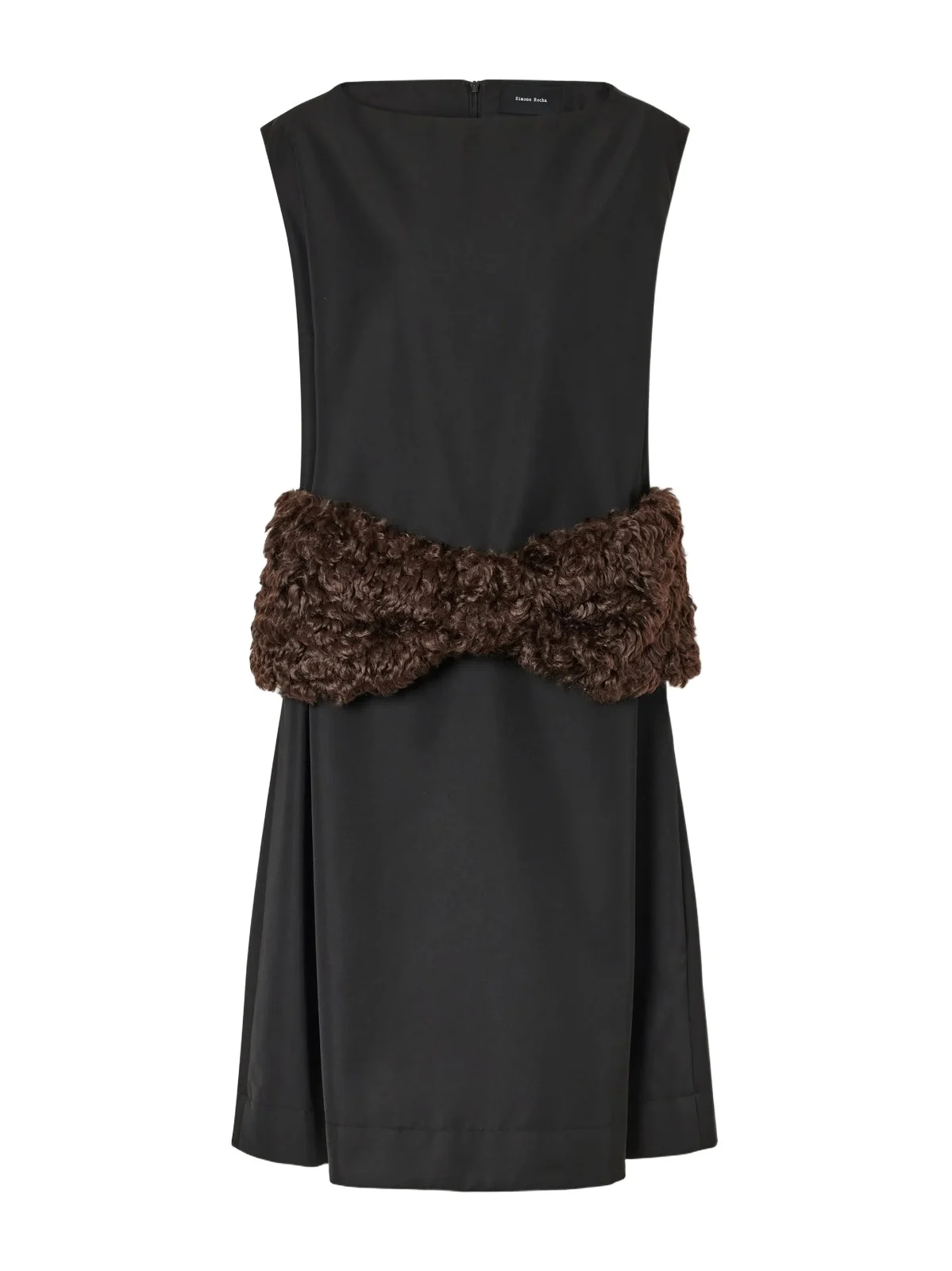 Simone Rocha Plush-trimmed Twill Midi Dress