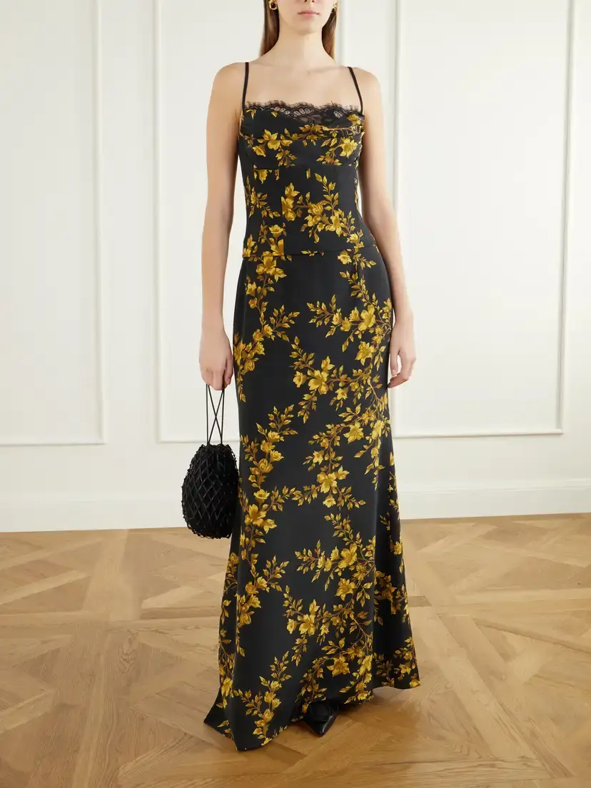 Rebecca Vallance Gilded Floral Printed Silk-crepe De Chine Maxi Dress | Thumbnail 2