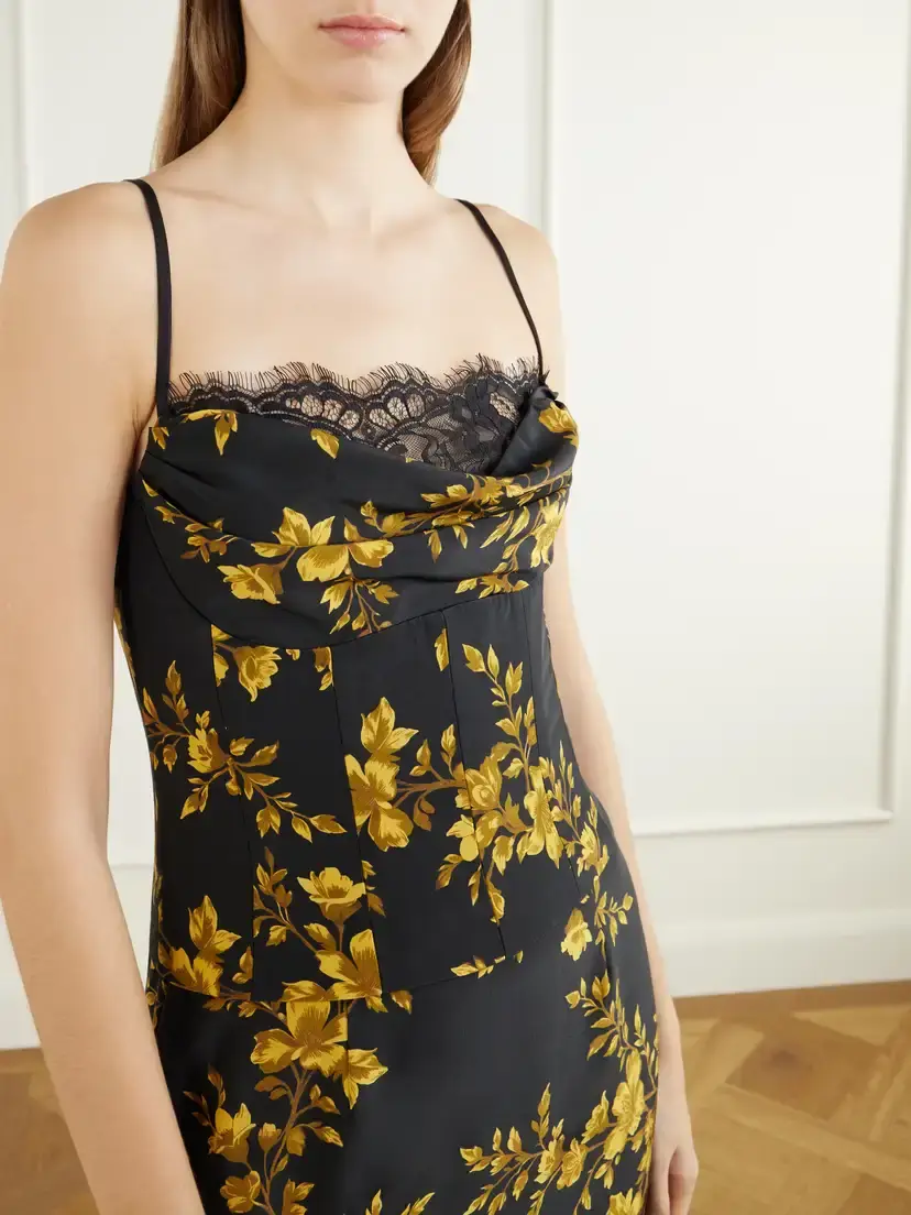 Rebecca Vallance Gilded Floral Printed Silk-crepe De Chine Maxi Dress | Thumbnail 4