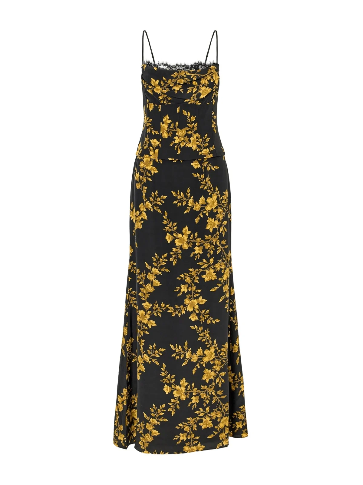 Rebecca Vallance Gilded Floral Printed Silk-crepe De Chine Maxi Dress