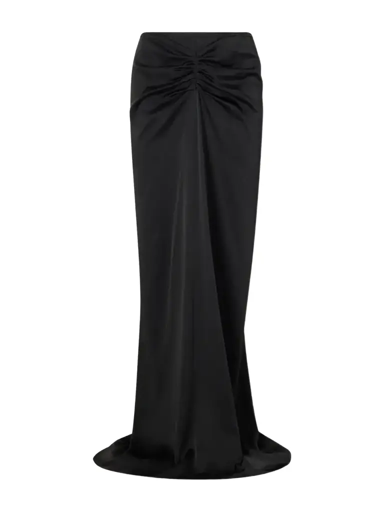 Isabella Gathered Satin Maxi Skirt Isabella Gathered Satin Maxi Skirt