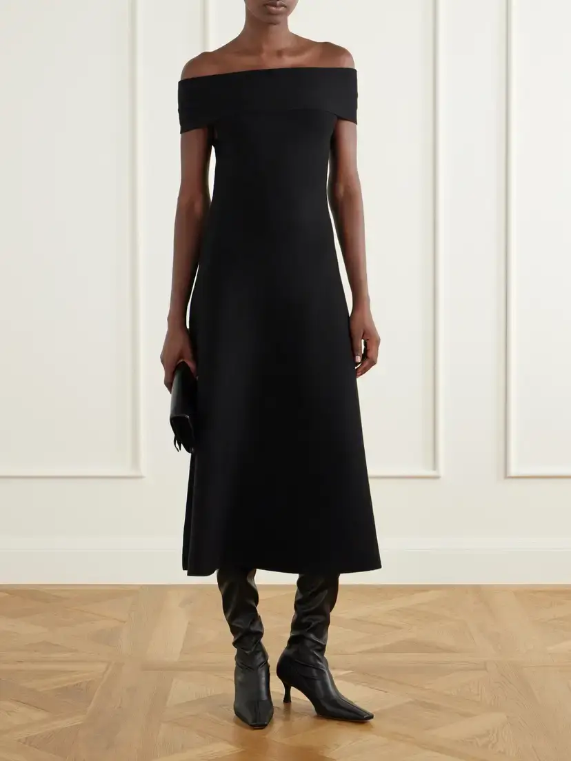 Simkhai Camilla Wool Off-the-shoulder Midi Dress | Thumbnail 2 Simkhai Camilla Wool Off-the-shoulder Midi Dress | Thumbnail 2