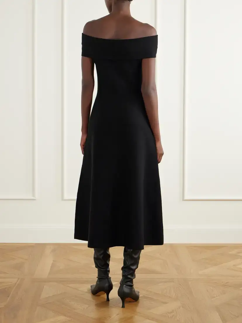 Simkhai Camilla Wool Off-the-shoulder Midi Dress | Thumbnail 3 Simkhai Camilla Wool Off-the-shoulder Midi Dress | Thumbnail 3