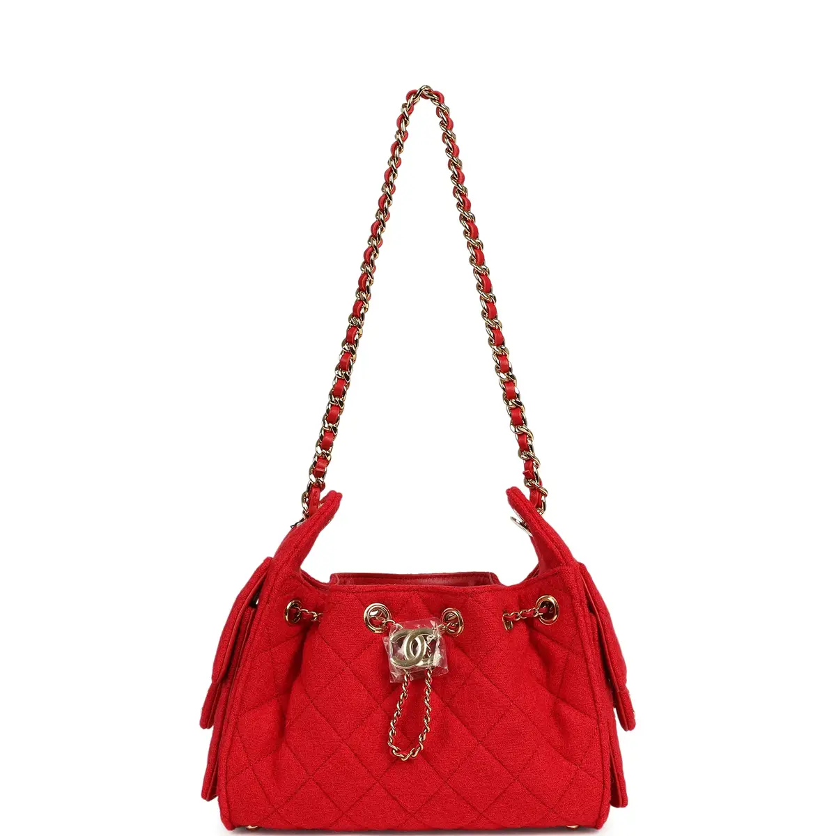 Chanel Chanel Mini 25 Hobo Bag Red Wool Felt Gold Hardware | Thumbnail 6