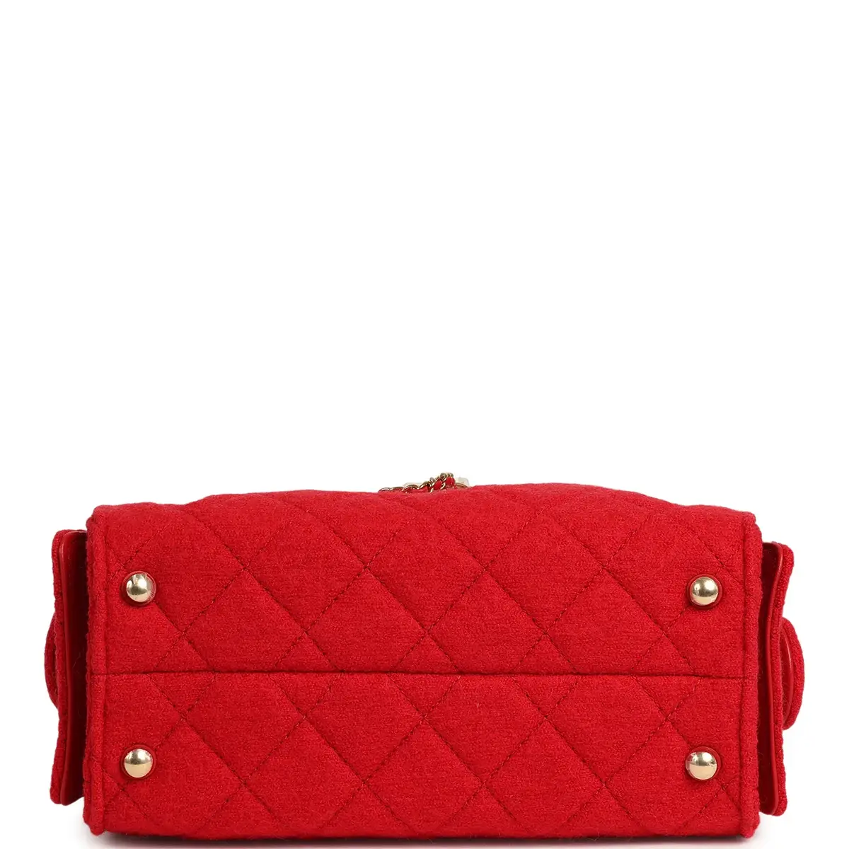 Chanel Chanel Mini 25 Hobo Bag Red Wool Felt Gold Hardware | Thumbnail 7