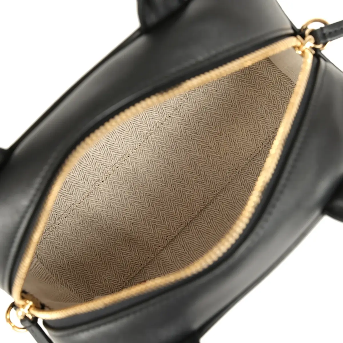 Chanel Chanel Mini Bowling Bag with Strap Black Calfskin Gold Hardware | Thumbnail 8