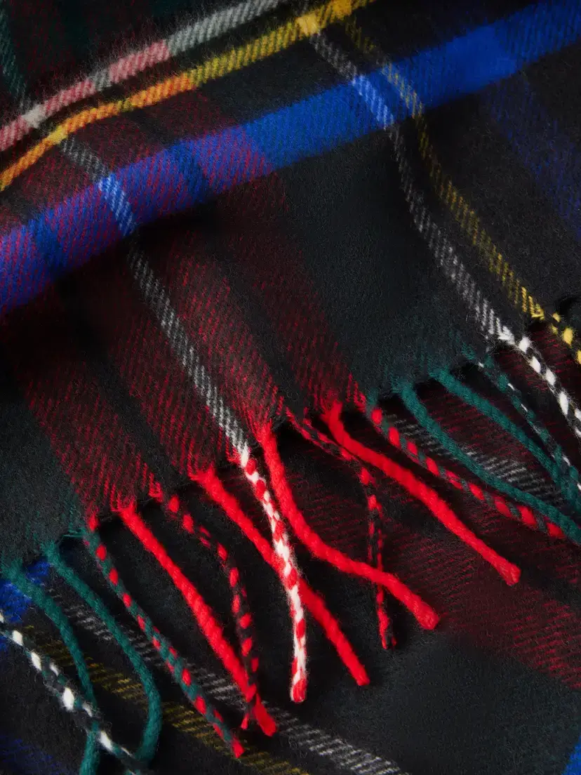 Johnstons of Elgin Fringed Checked Wool Scarf | Thumbnail 3 Johnstons of Elgin Fringed Checked Wool Scarf | Thumbnail 3