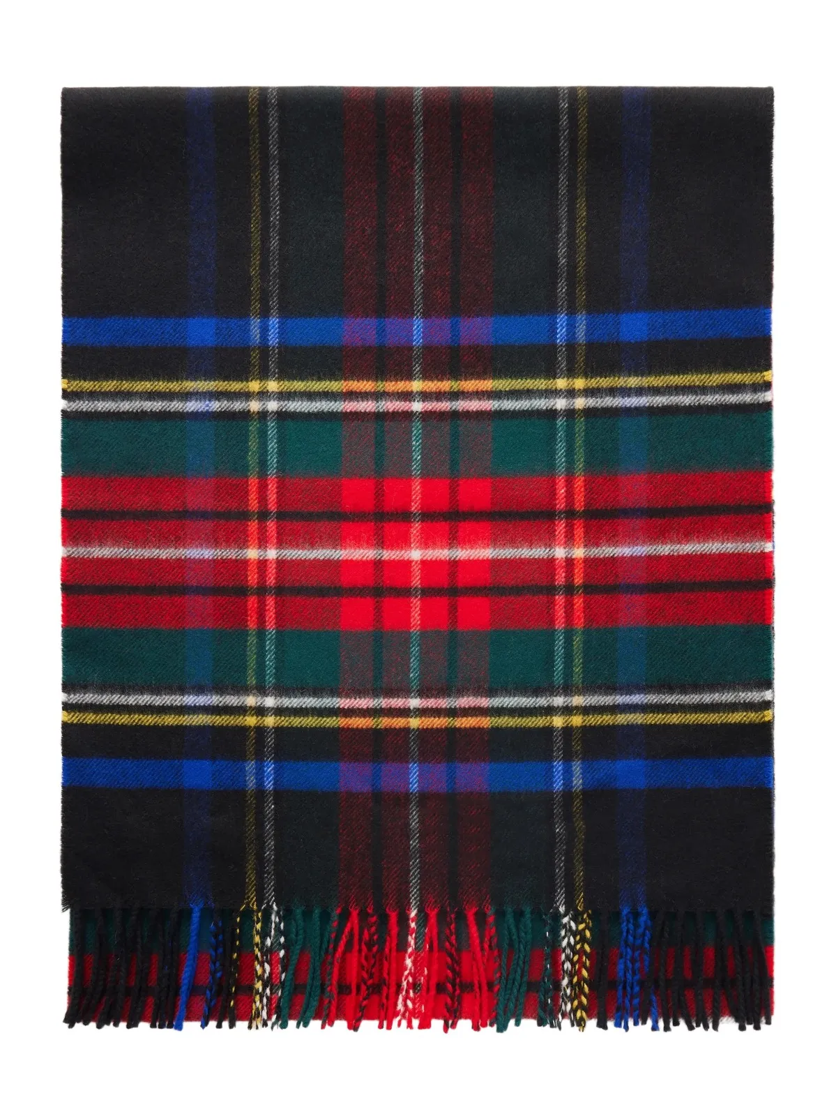 Johnstons of Elgin Fringed Checked Wool Scarf