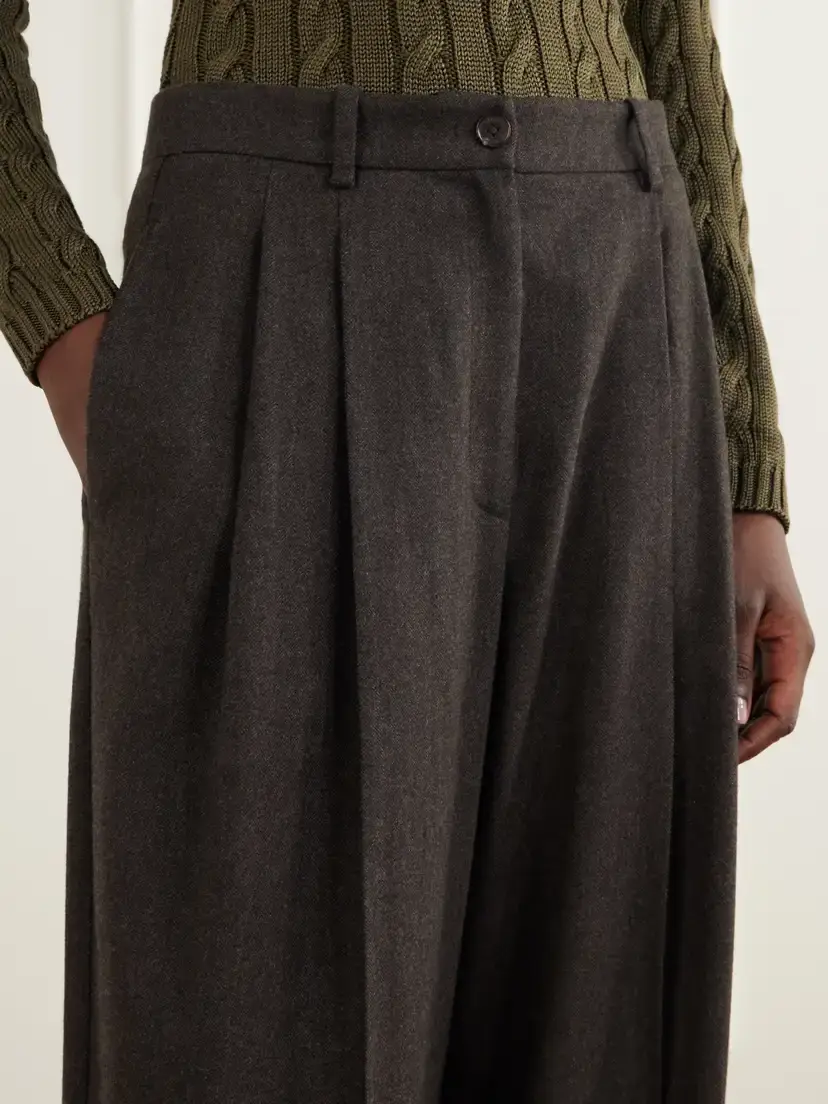 Ralph Lauren Collection Clarice Pleated Wool Wide-leg Pants | Thumbnail 5