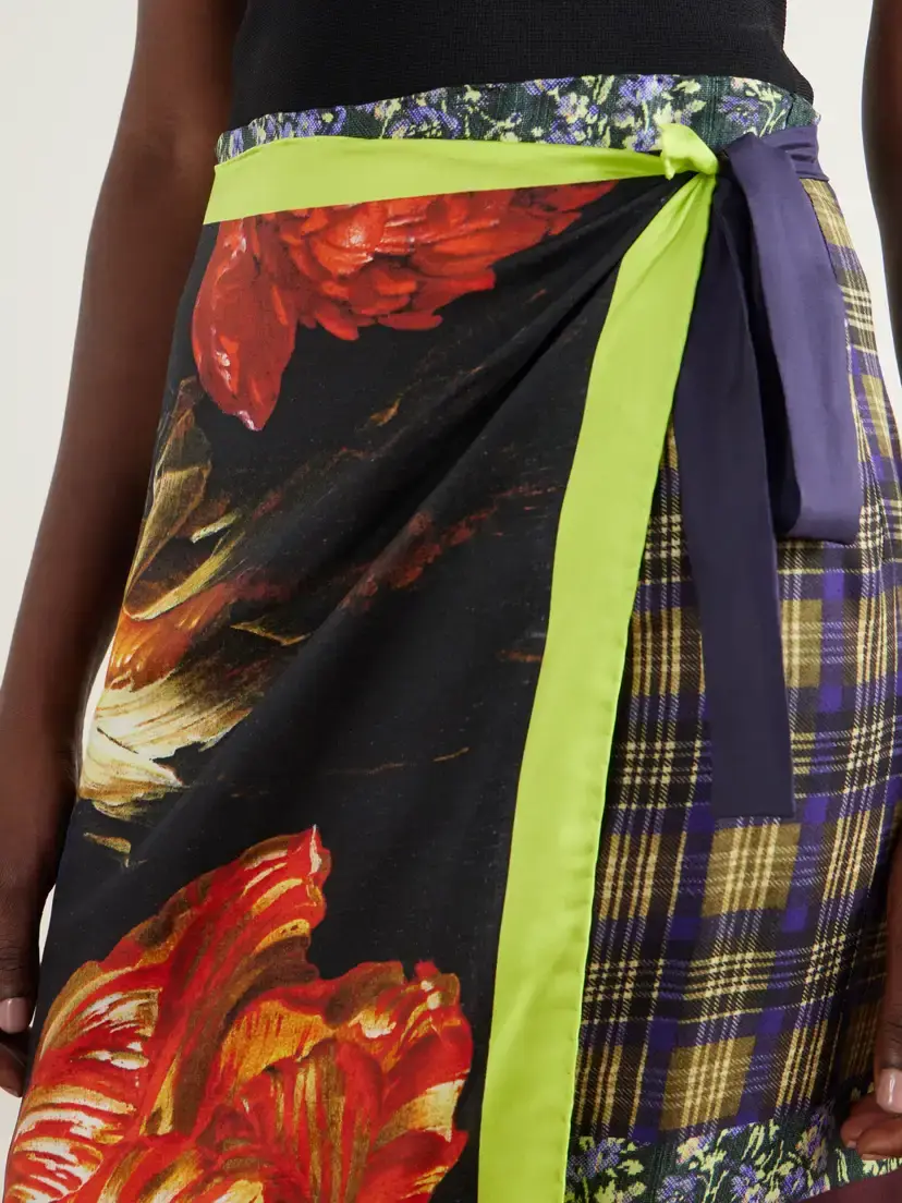 Dries Van Noten Floral-print Silk-satin Wrap Midi Skirt | Thumbnail 5