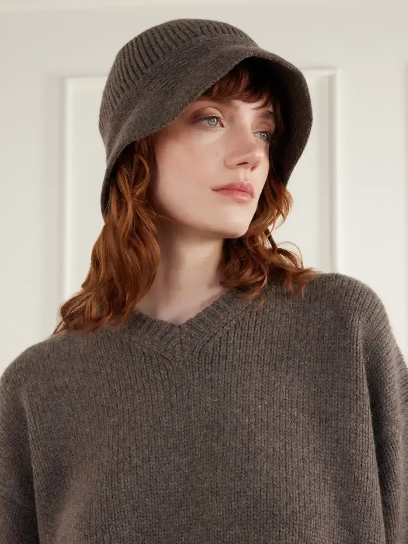 Nour Hammour Bruno Ribbed Merino Wool And Cashmere-blend Bucket Hat | Thumbnail 2 Nour Hammour Bruno Ribbed Merino Wool And Cashmere-blend Bucket Hat | Thumbnail 2