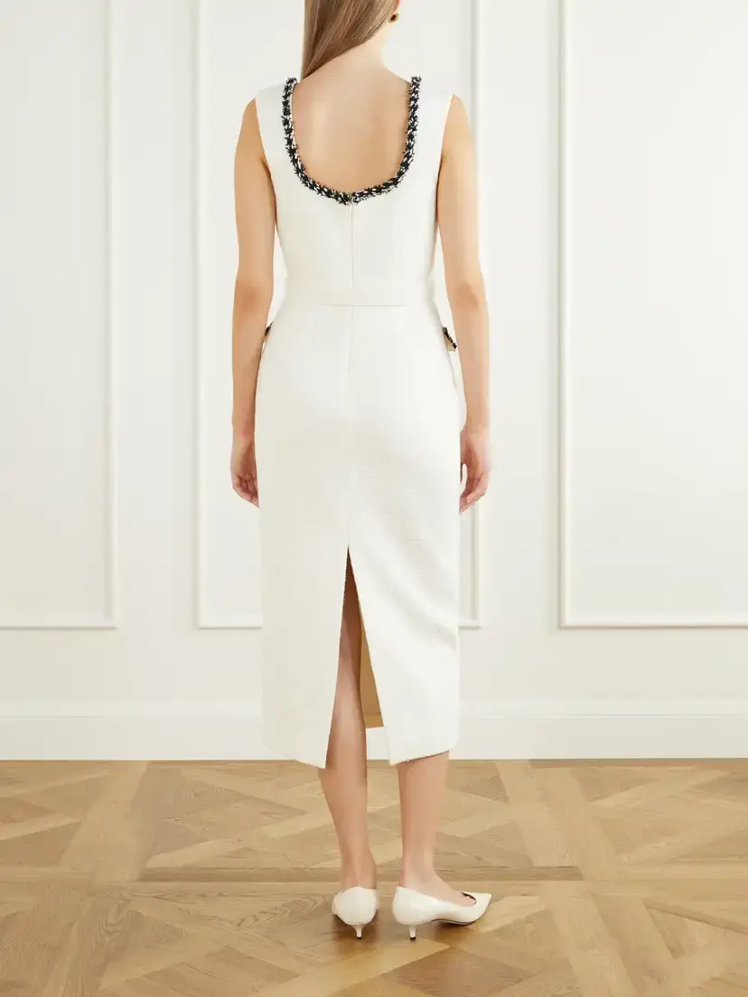 Rebecca Vallance Jacquie Belted Tweed Midi Dress | Thumbnail 3 Rebecca Vallance Jacquie Belted Tweed Midi Dress | Thumbnail 3