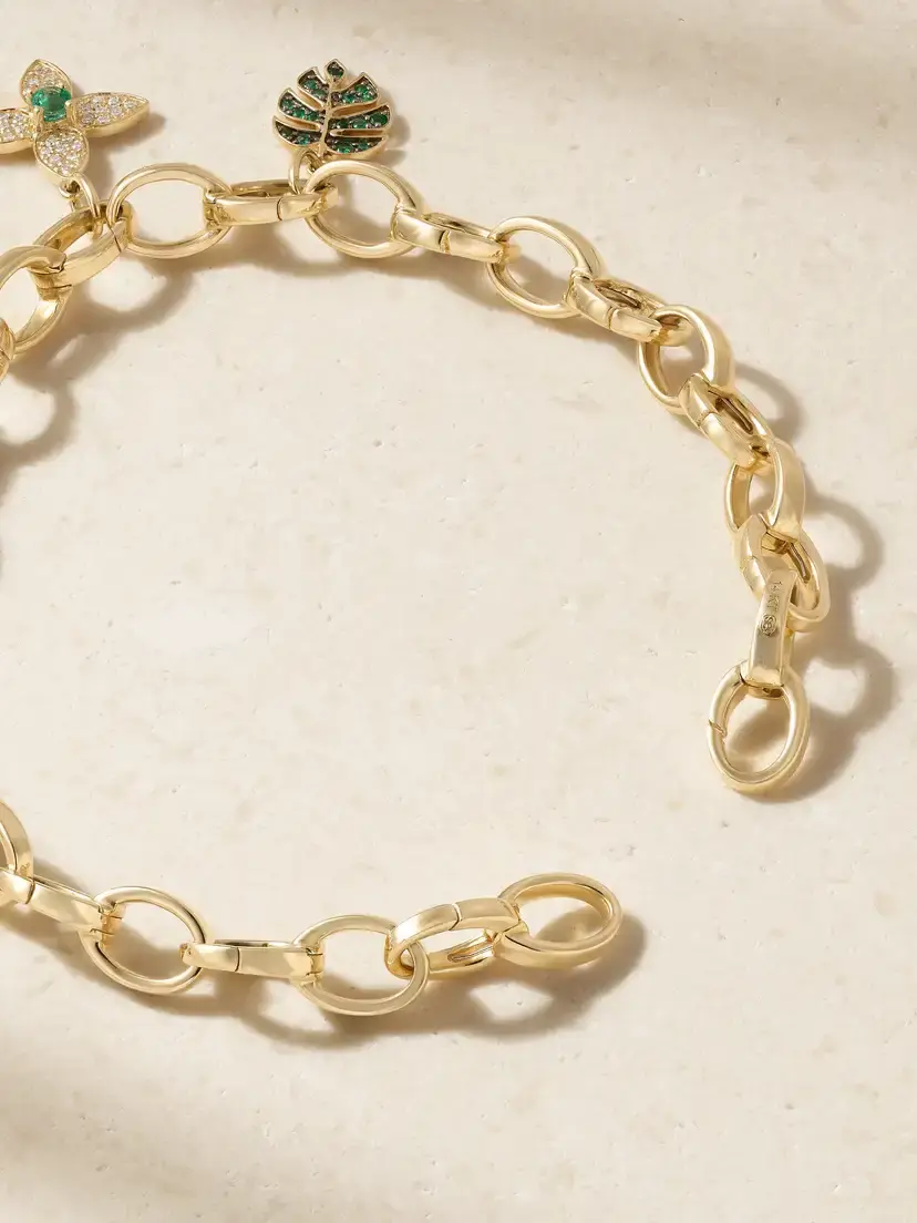 Sydney Evan 14-karat Gold, Diamond And Emerald Bracelet - Green | Thumbnail 4 Sydney Evan 14-karat Gold, Diamond And Emerald Bracelet - Green | Thumbnail 4