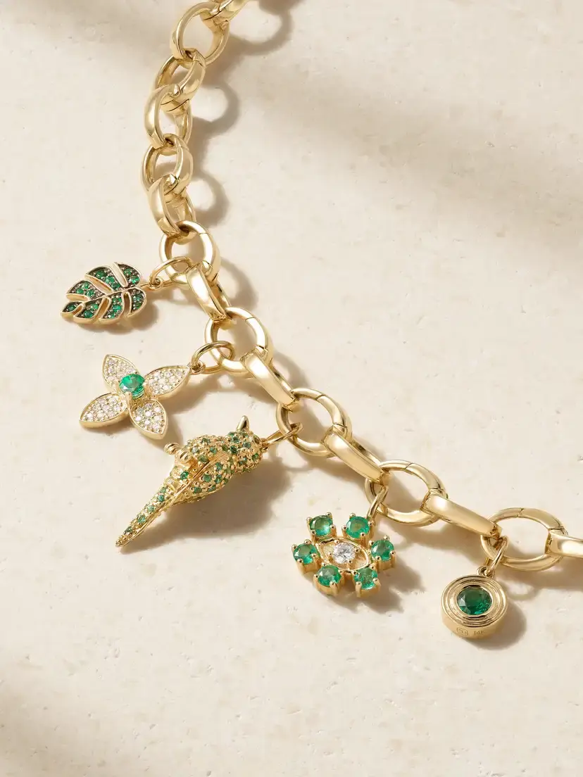 Sydney Evan 14-karat Gold, Diamond And Emerald Bracelet - Green | Thumbnail 5 Sydney Evan 14-karat Gold, Diamond And Emerald Bracelet - Green | Thumbnail 5