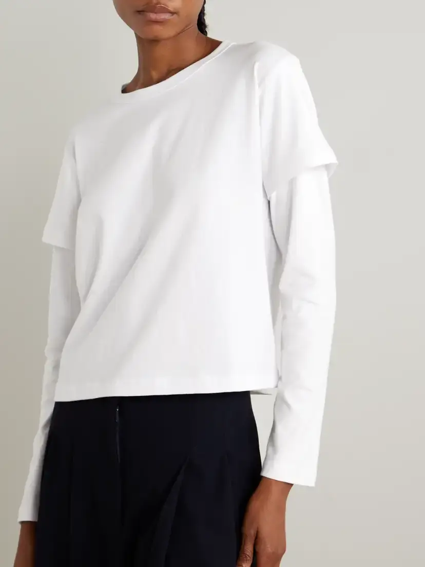 LESET Margo Layered Cotton-jersey T-shirt | Thumbnail 3