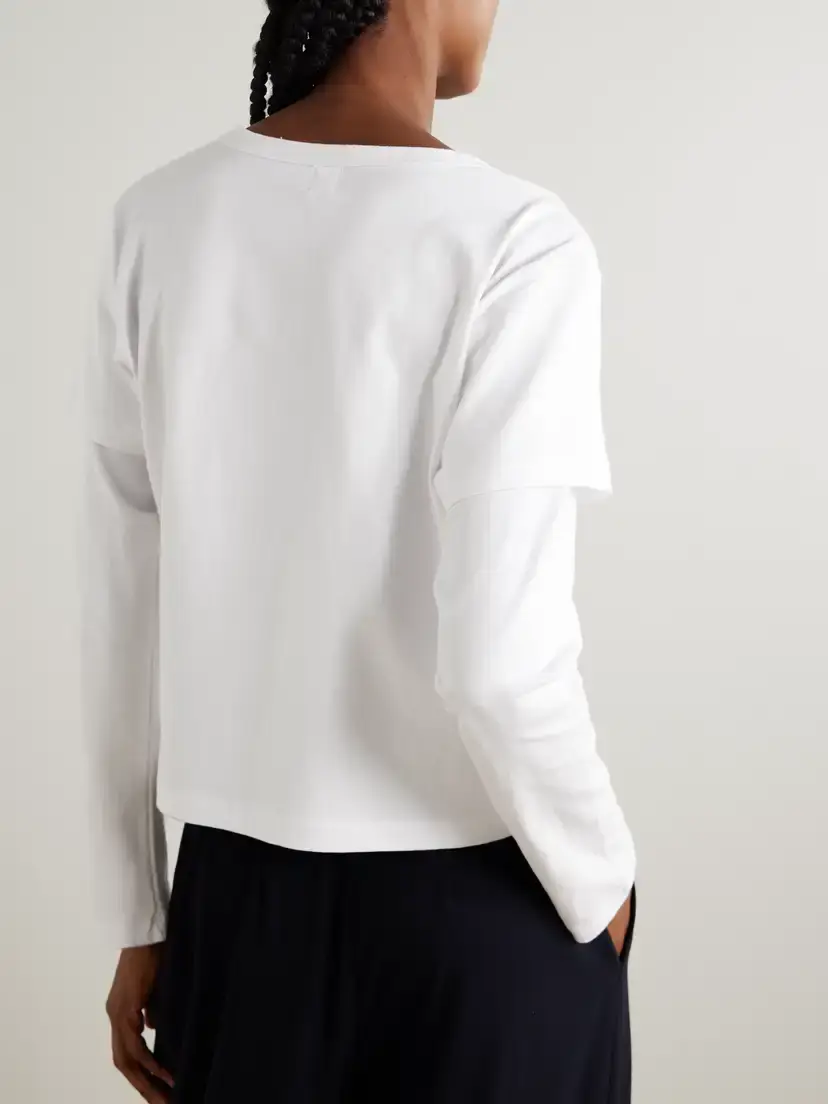 LESET Margo Layered Cotton-jersey T-shirt | Thumbnail 4