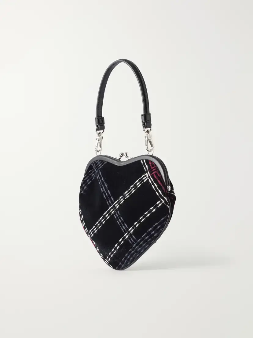 Vivienne Westwood Belle Mini Checked Velvet Shoulder Bag | Thumbnail 4 Vivienne Westwood Belle Mini Checked Velvet Shoulder Bag | Thumbnail 4
