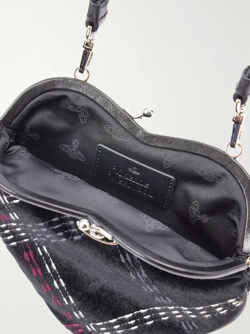 Vivienne Westwood Belle Mini Checked Velvet Shoulder Bag | Thumbnail 6 Vivienne Westwood Belle Mini Checked Velvet Shoulder Bag | Thumbnail 6