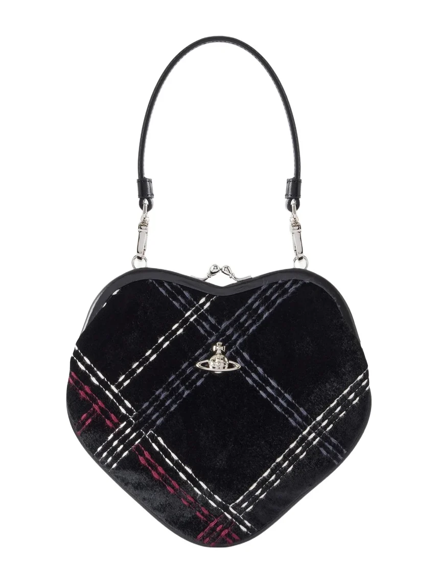 Vivienne Westwood Belle Mini Checked Velvet Shoulder Bag