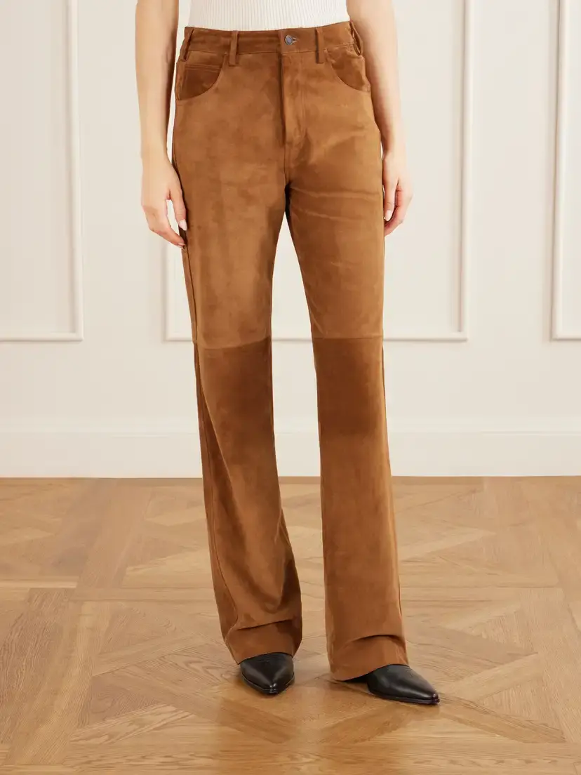 Nili Lotan Joan Suede Straight-leg Pants | Thumbnail 3 Nili Lotan Joan Suede Straight-leg Pants | Thumbnail 3
