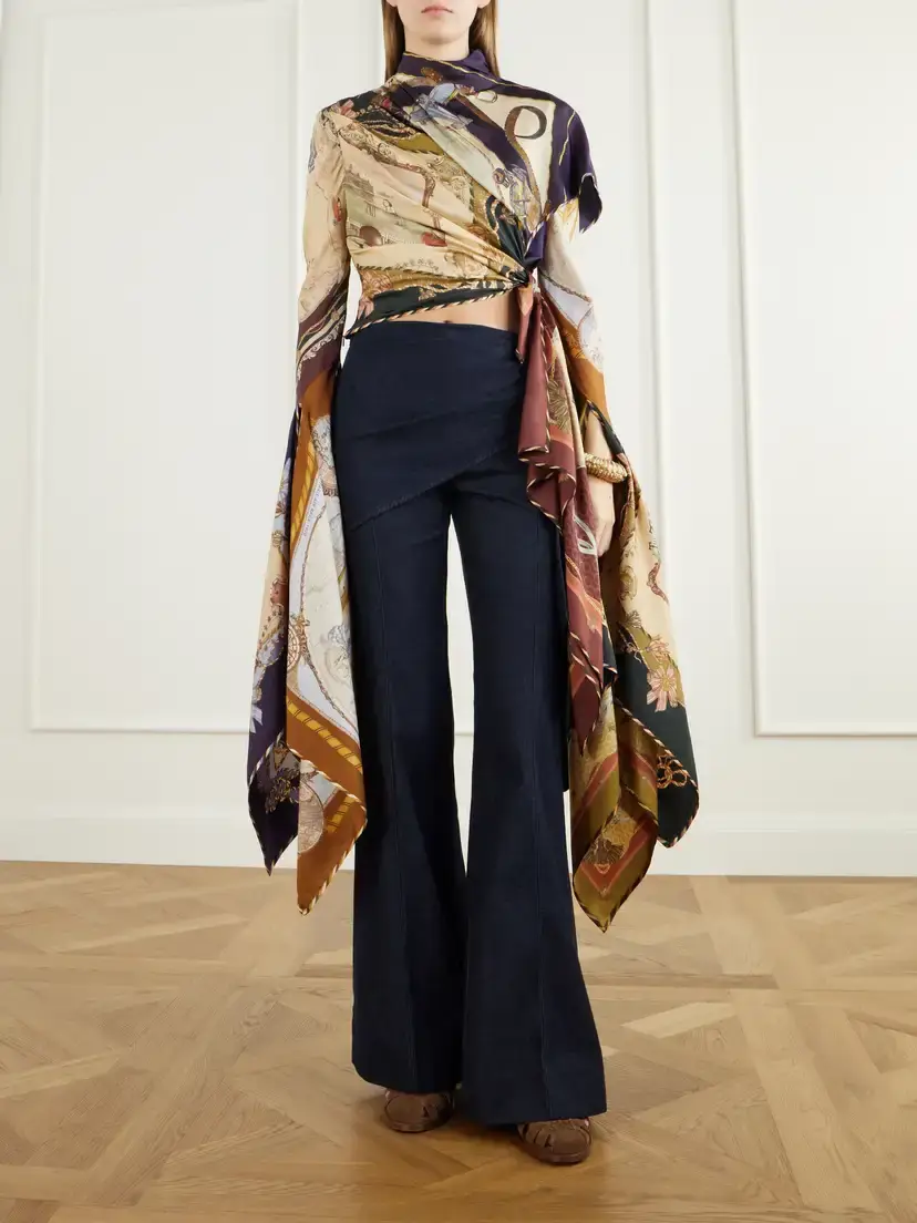 Zimmermann Valiant Draped Cotton-twill Flared Pants | Thumbnail 2 Zimmermann Valiant Draped Cotton-twill Flared Pants | Thumbnail 2