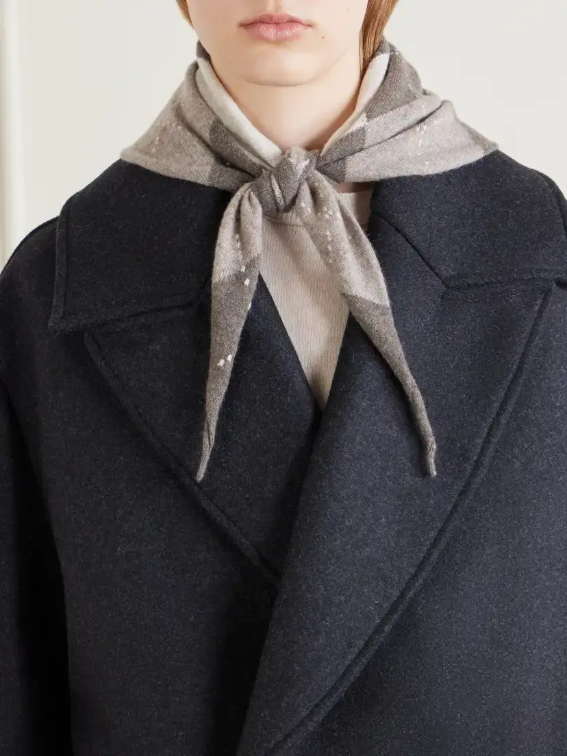Johnstons of Elgin Clan Checked Cashmere Scarf | Thumbnail 2 Johnstons of Elgin Clan Checked Cashmere Scarf | Thumbnail 2