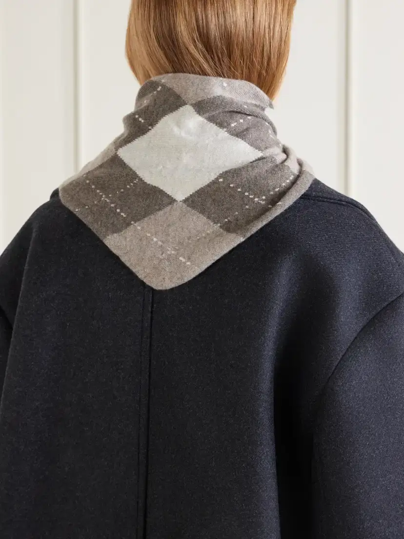 Johnstons of Elgin Clan Checked Cashmere Scarf | Thumbnail 3 Johnstons of Elgin Clan Checked Cashmere Scarf | Thumbnail 3