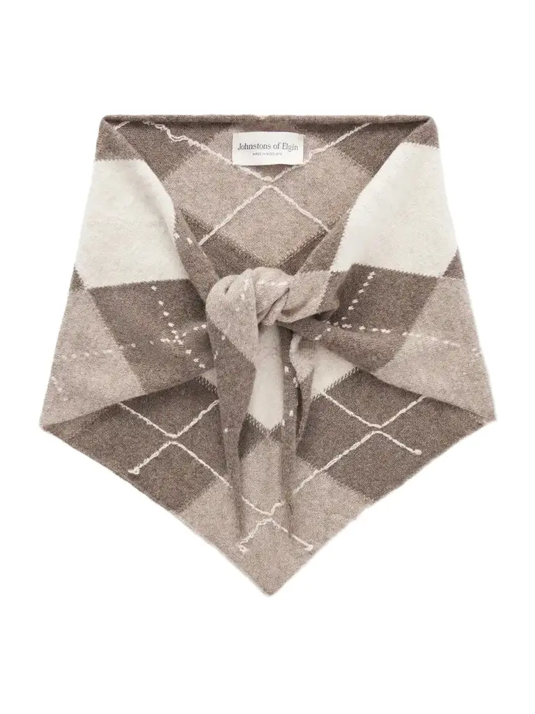 Johnstons of Elgin Clan Checked Cashmere Scarf | Image 1 Johnstons of Elgin Clan Checked Cashmere Scarf | Image 1