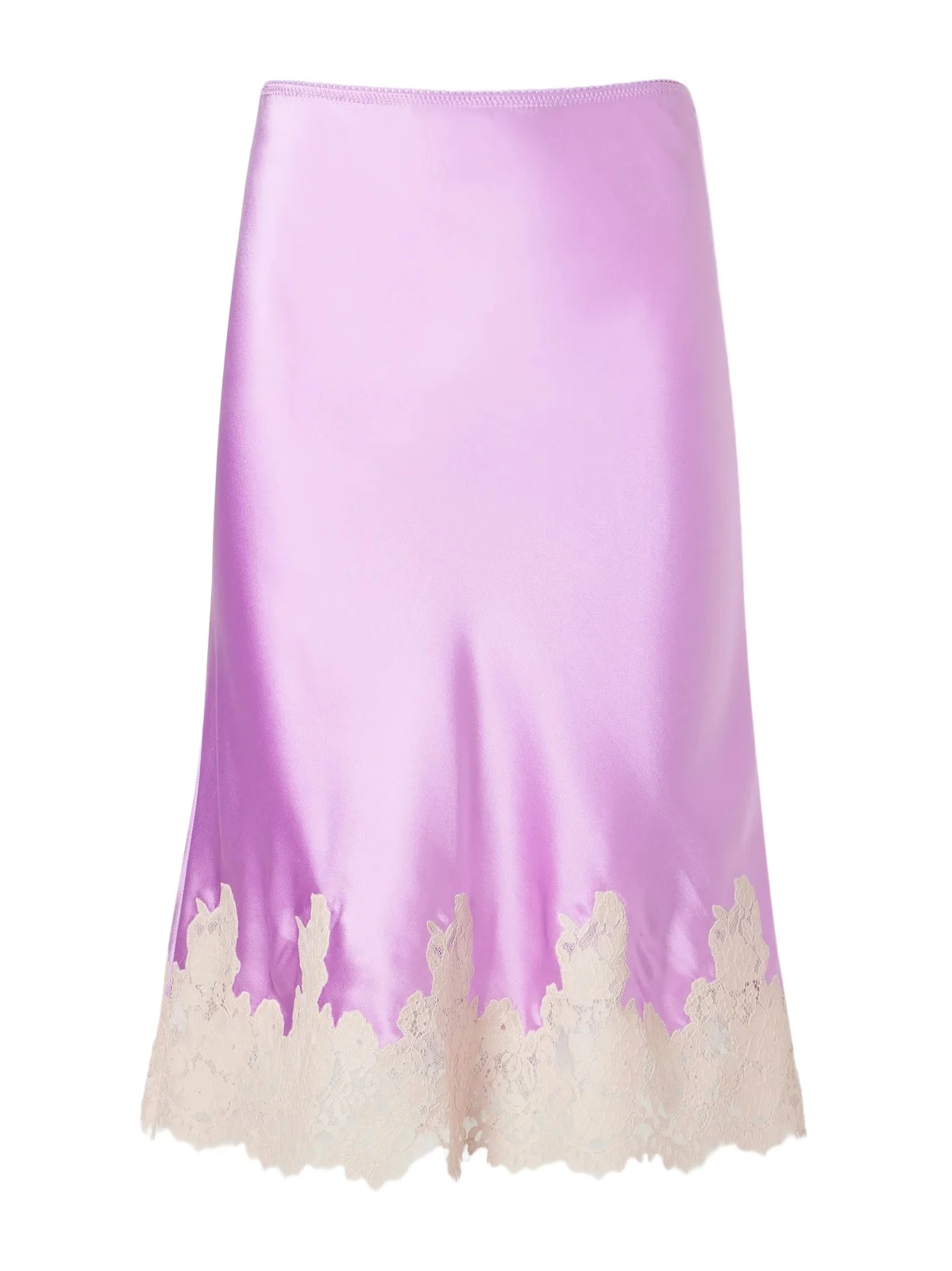 Elowette Lace-trimmed Silk Midi Skirt Elowette Lace-trimmed Silk Midi Skirt