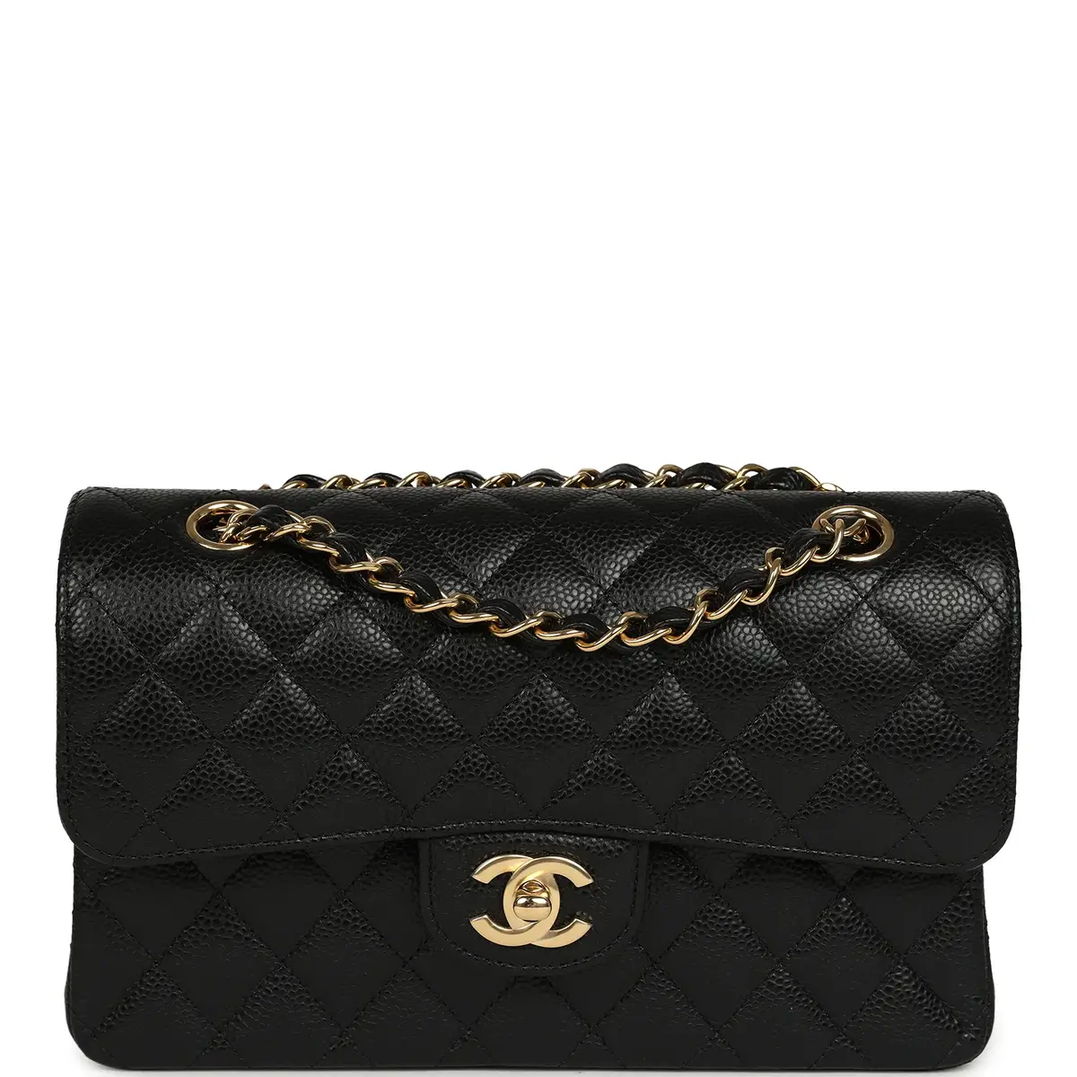 Chanel Chanel Small Classic Double Flap Bag Black Caviar Gold Hardware | Image 1 Chanel Chanel Small Classic Double Flap Bag Black Caviar Gold Hardware | Image 1