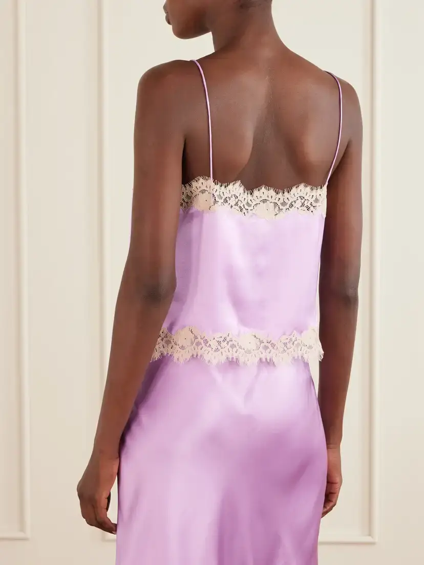 DÔEN Avelaine Lace-trimmed Silk-satin Cami | Thumbnail 3 DÔEN Avelaine Lace-trimmed Silk-satin Cami | Thumbnail 3