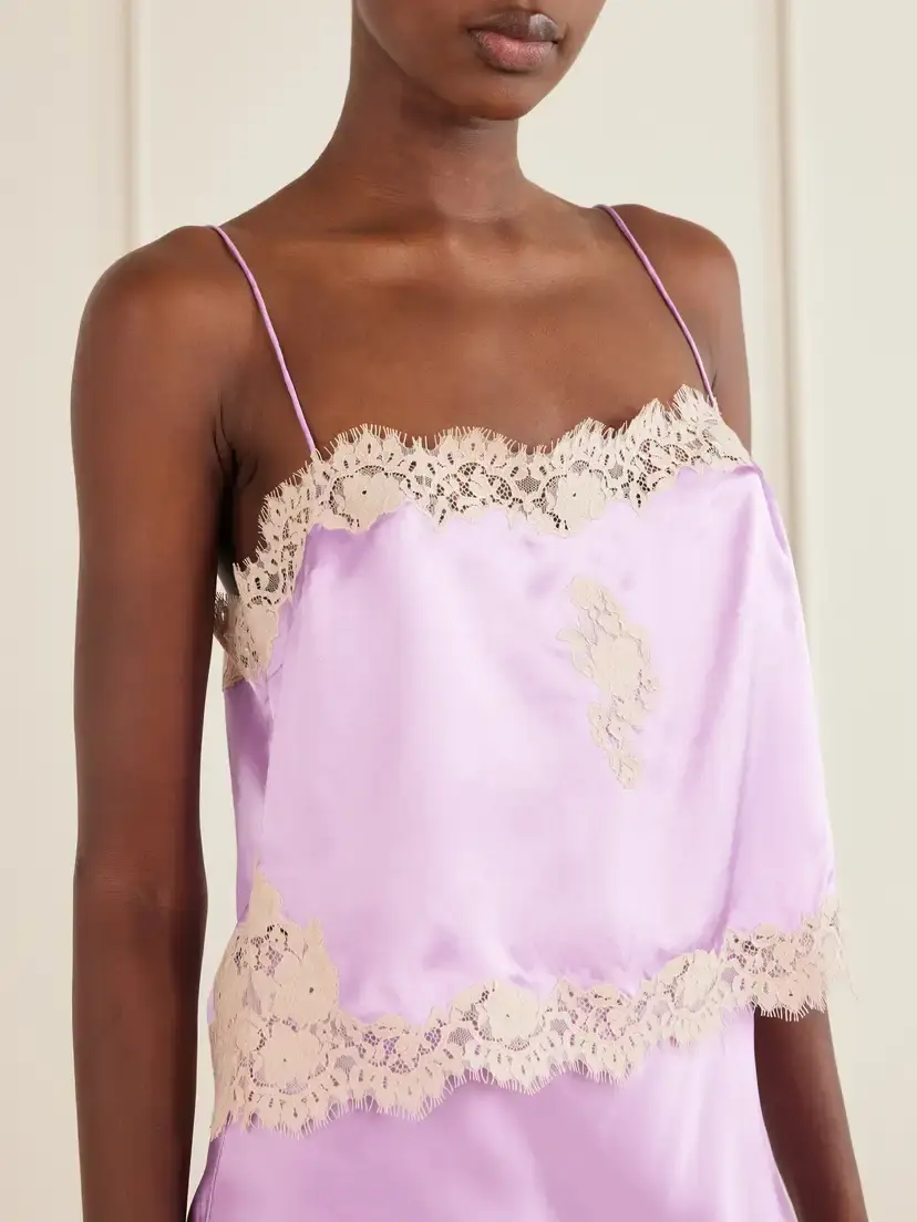 DÔEN Avelaine Lace-trimmed Silk-satin Cami | Thumbnail 4 DÔEN Avelaine Lace-trimmed Silk-satin Cami | Thumbnail 4