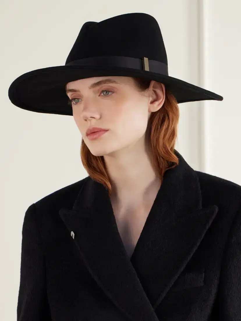 Gigi Burris Jeanne Satin-trimmed Wool And Cotton-blend Felt Hat | Thumbnail 2