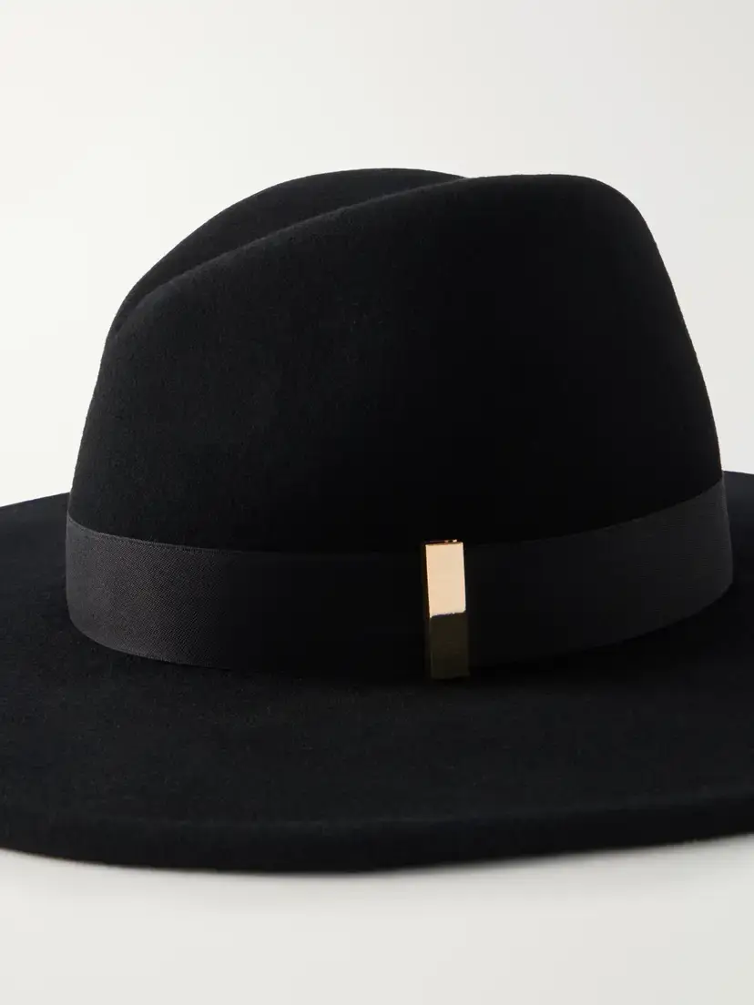 Gigi Burris Jeanne Satin-trimmed Wool And Cotton-blend Felt Hat | Thumbnail 3