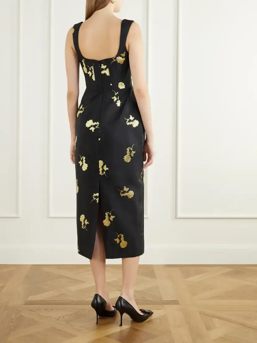 Rebecca Vallance Mariya Floral-embroidered Bustier Midi Dress | Thumbnail 3