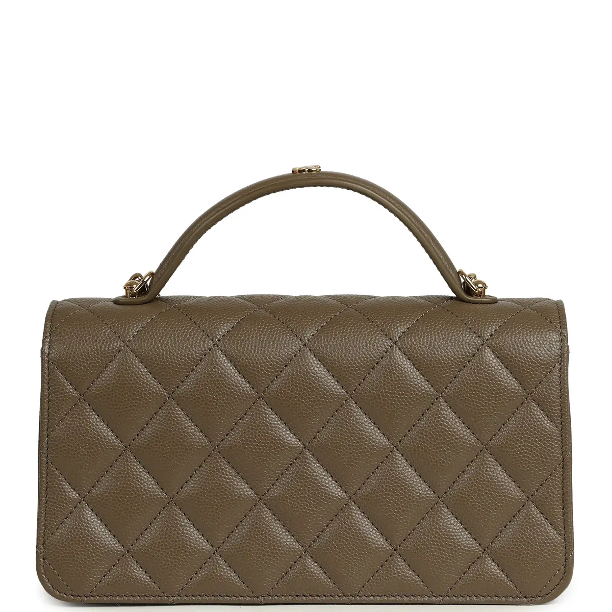 Chanel Chanel Trendy Top Handle Clutch with Chain Dark Khaki Caviar Gold Hardware | Thumbnail 3 Chanel Chanel Trendy Top Handle Clutch with Chain Dark Khaki Caviar Gold Hardware | Thumbnail 3
