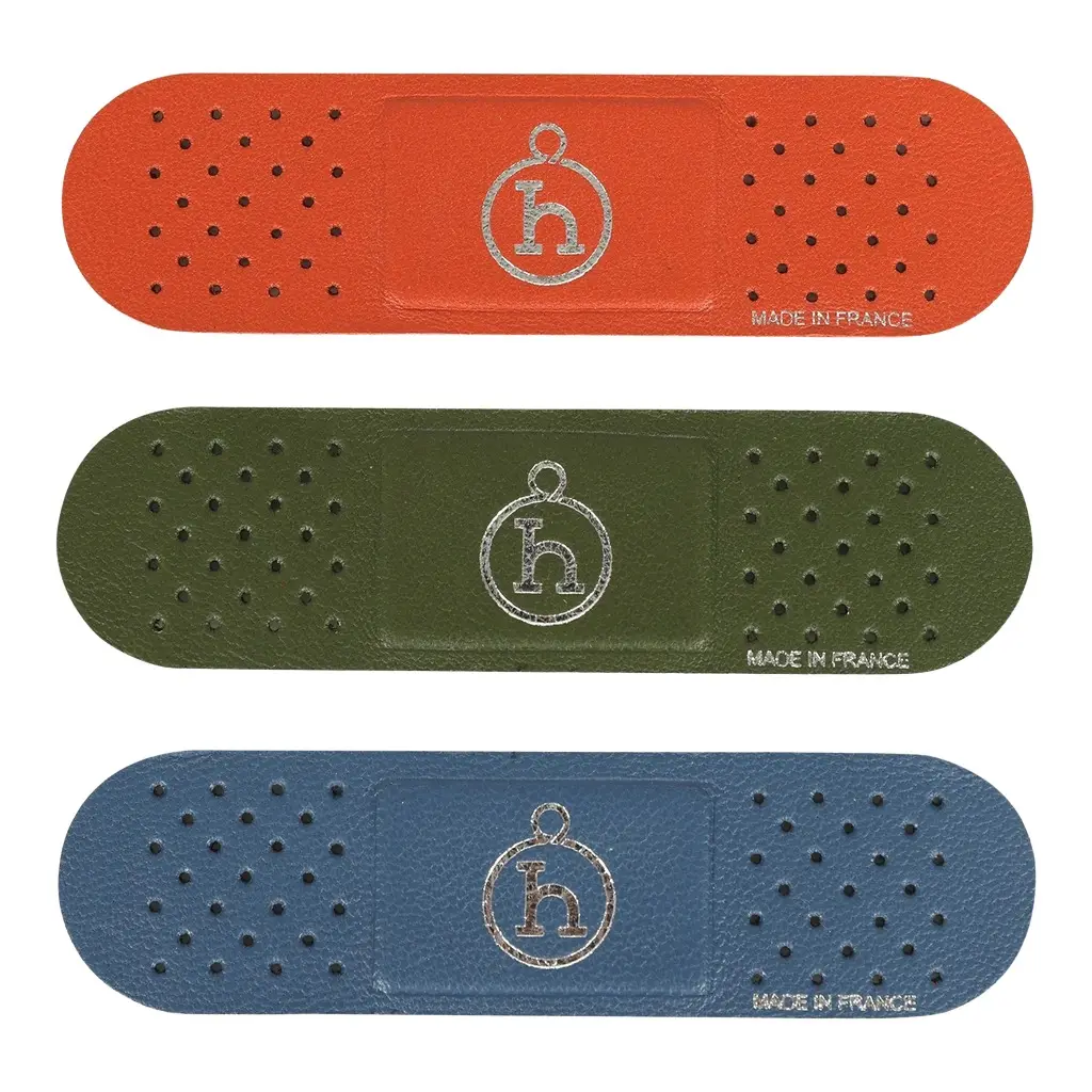 HERMÈS Hermes Band-Aid Cuivre, Bleu Tie, Vert Veronese Milo Lambskin | Image 1 HERMÈS Hermes Band-Aid Cuivre, Bleu Tie, Vert Veronese Milo Lambskin | Image 1
