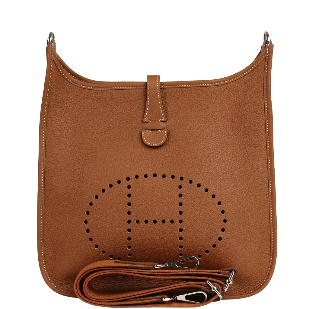 HERMÈS Hermes Evelyne III PM Gold Clemence Palladium Hardware | Image 1 HERMÈS Hermes Evelyne III PM Gold Clemence Palladium Hardware | Image 1