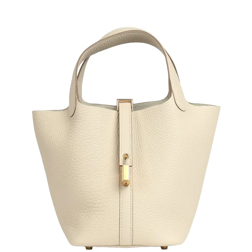 HERMÈS Hermes Picotin Lock 18 Craie Clemence Gold Hardware | Image 1 HERMÈS Hermes Picotin Lock 18 Craie Clemence Gold Hardware | Image 1
