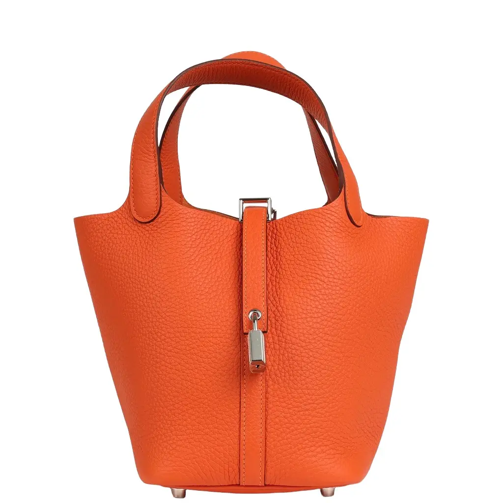 HERMÈS Hermes Picotin Lock 18 Tangerine Clemence Palladium Hardware | Image 1 HERMÈS Hermes Picotin Lock 18 Tangerine Clemence Palladium Hardware | Image 1