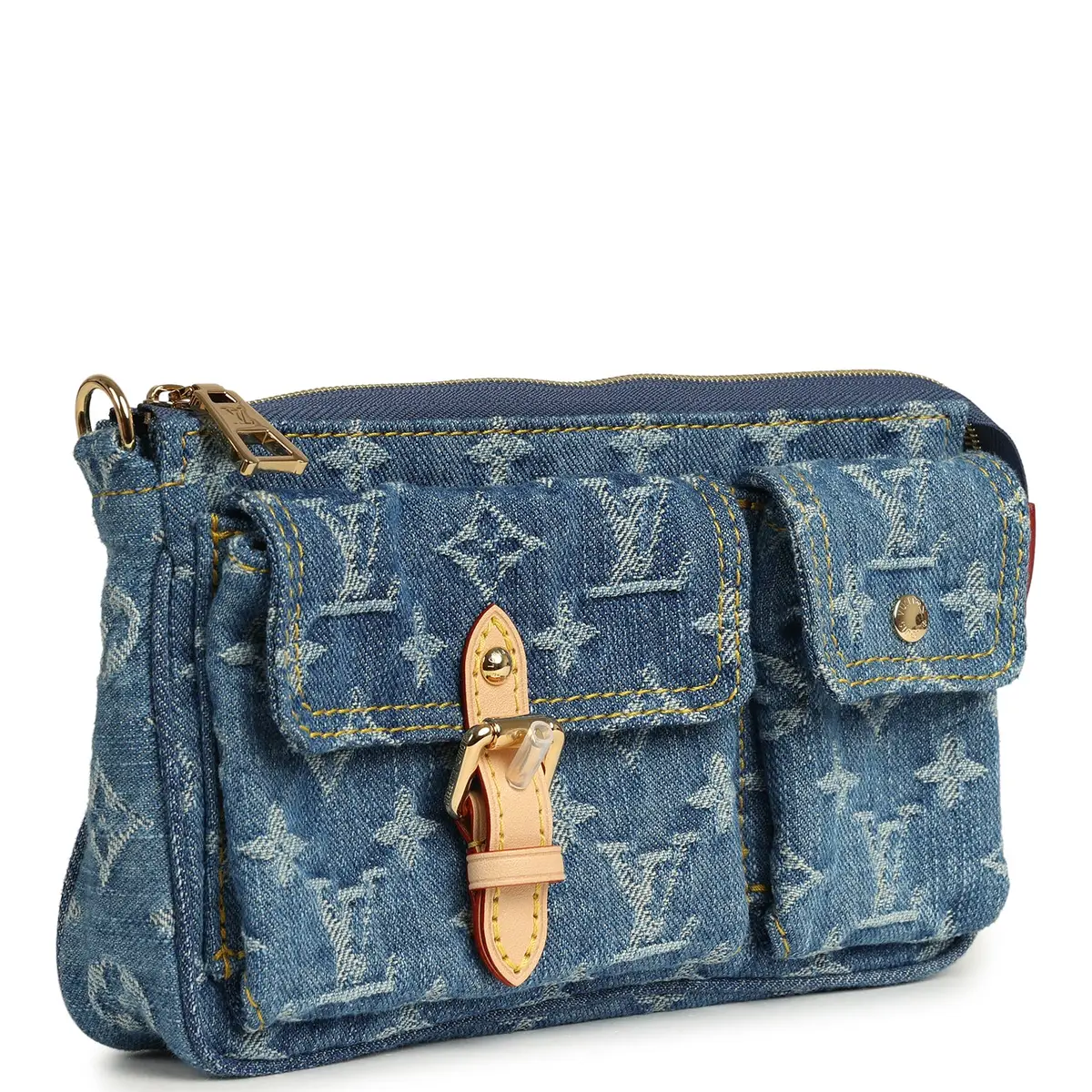 Louis Vuitton Louis Vuitton Cargo Pochette Accessories Blue Denim Monogram Gold Hardware | Thumbnail 2 Louis Vuitton Louis Vuitton Cargo Pochette Accessories Blue Denim Monogram Gold Hardware | Thumbnail 2