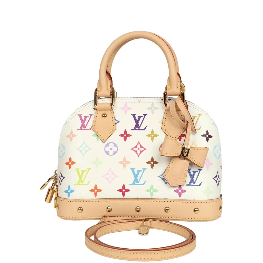 Louis Vuitton Louis Vuitton X Takashi Murakami Alma NM BB White Multicolored Monogram Gold Hardware | Image 1 Louis Vuitton Louis Vuitton X Takashi Murakami Alma NM BB White Multicolored Monogram Gold Hardware | Image 1