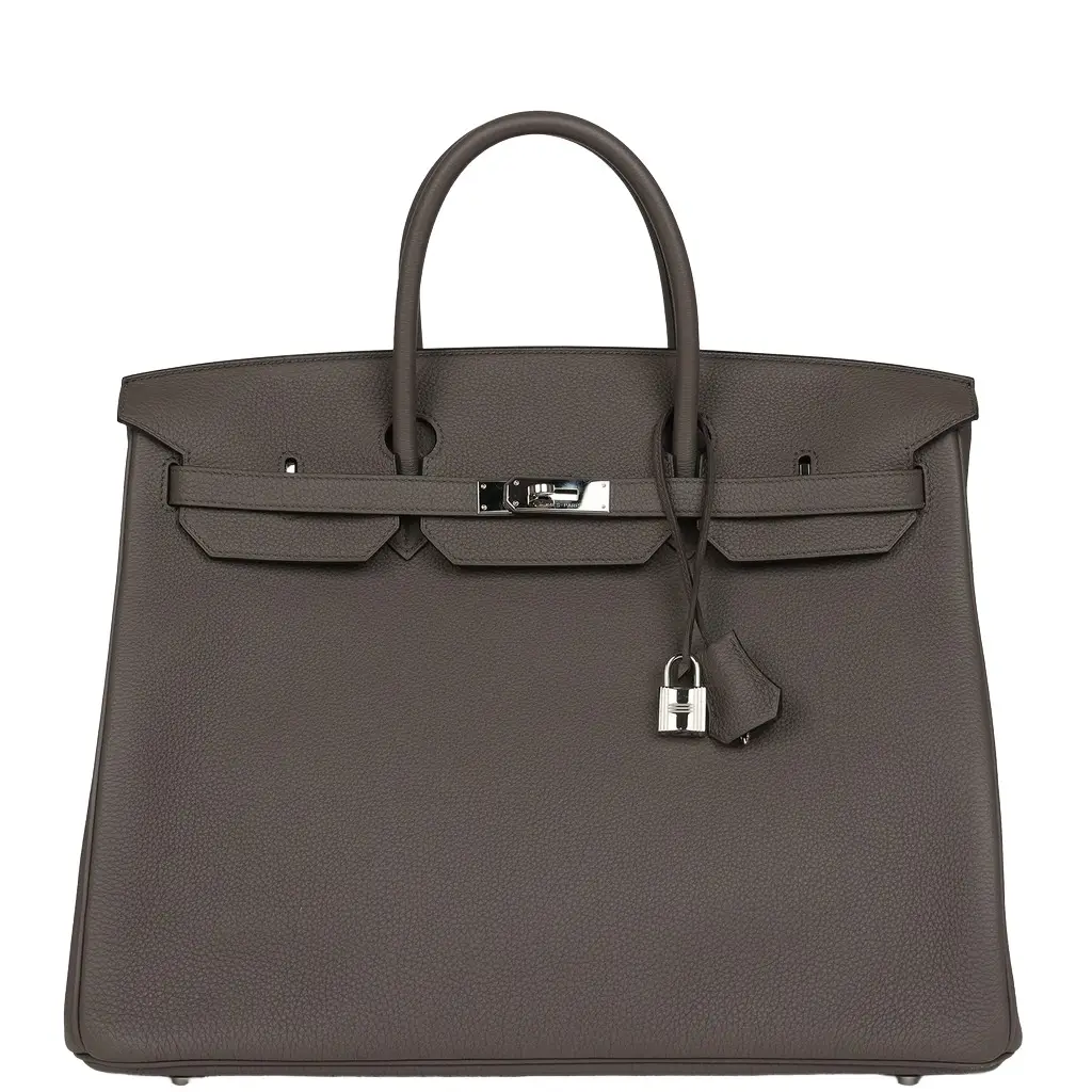 HERMÈS Pre-owned Hermes Birkin 40 Etain Togo Palladium Hardware | Image 1 HERMÈS Pre-owned Hermes Birkin 40 Etain Togo Palladium Hardware | Image 1