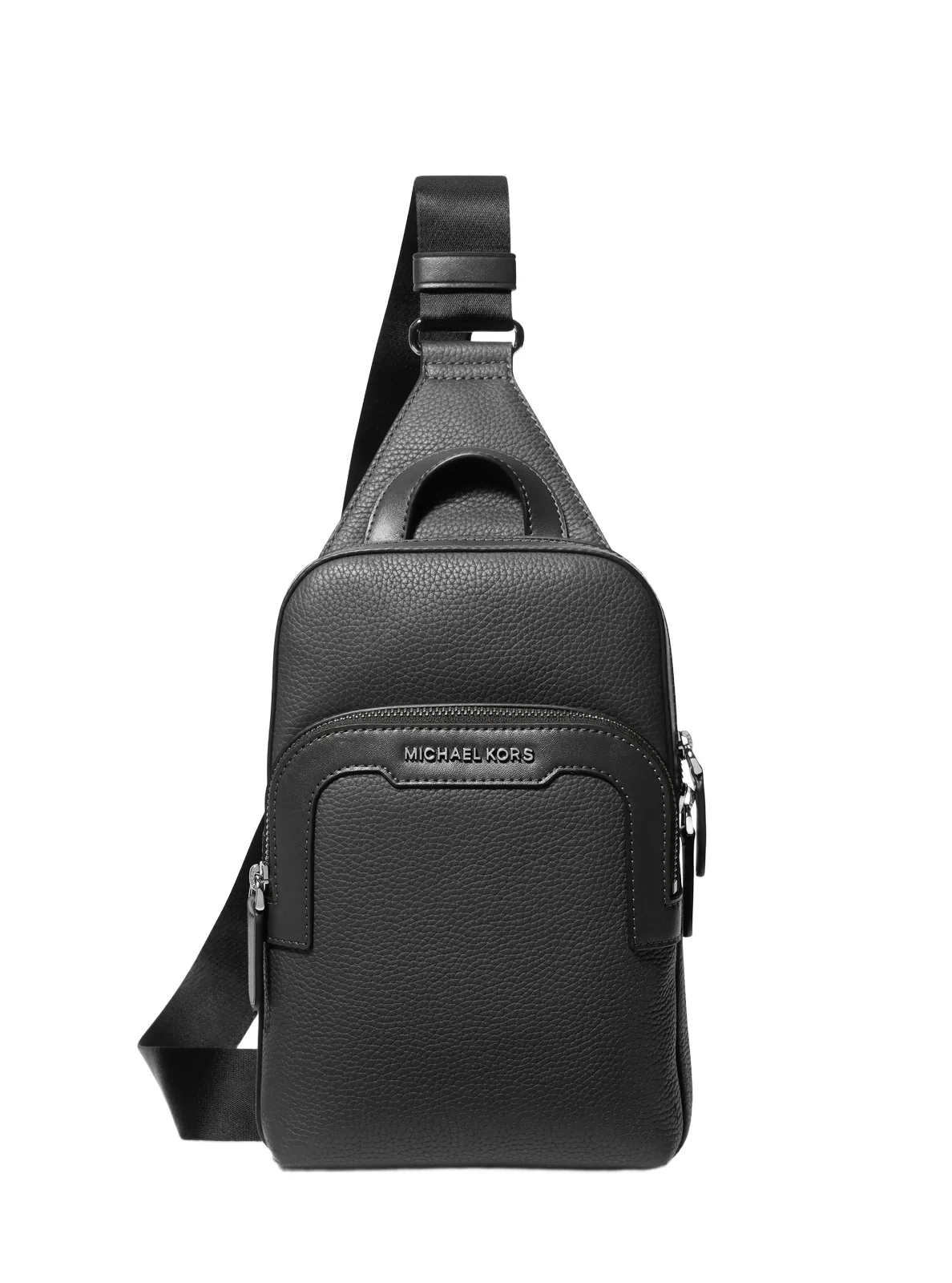 Hudson Medium Pebbled Leather Sling Bag in Black - One Size by Michael Kors Mens Hudson Medium Pebbled Leather Sling Bag in Black - One Size by Michael Kors Mens