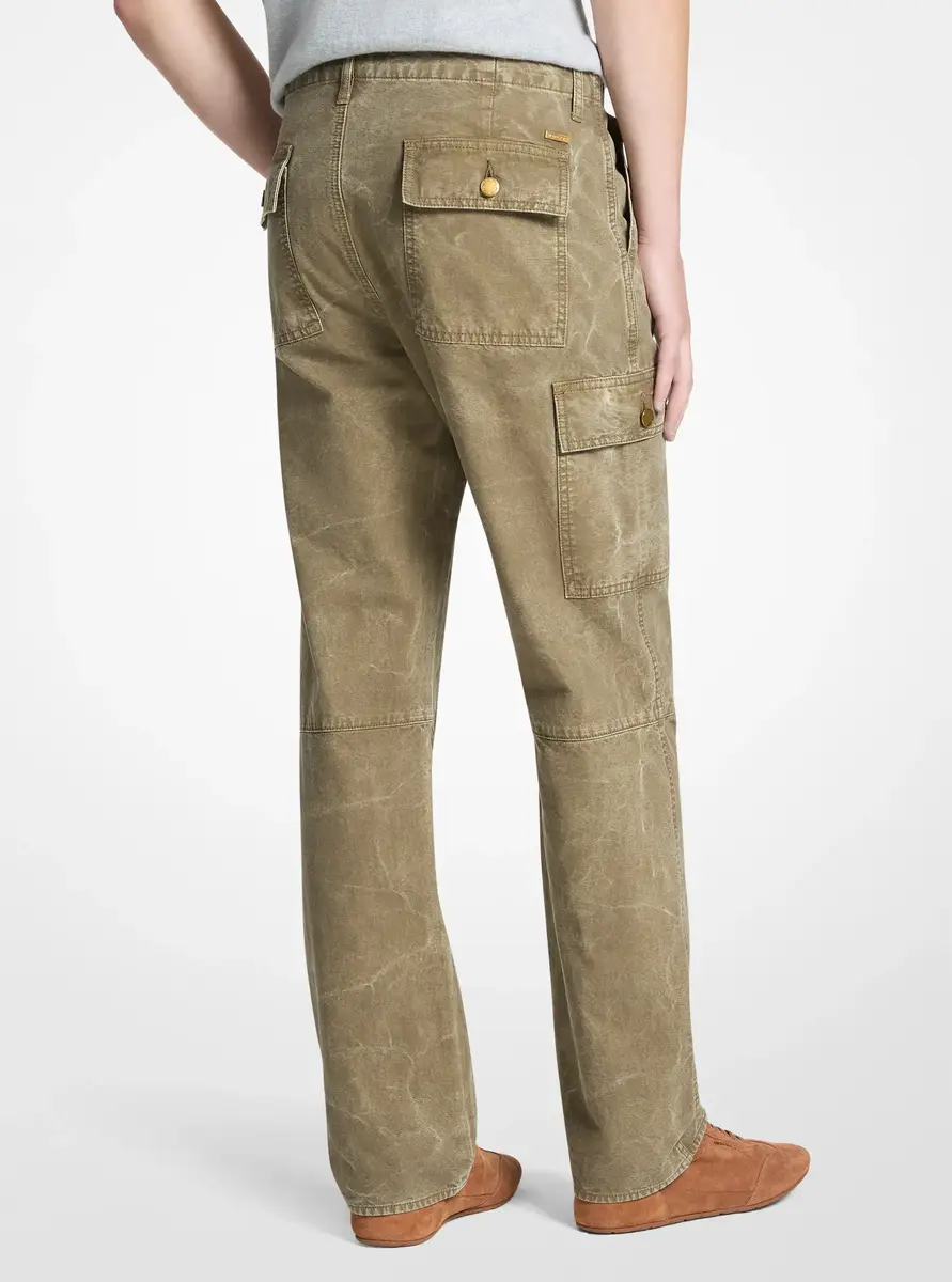 Michael Kors Collection Garment-Dyed Denim Cargo Pants in Green | Thumbnail 2 Michael Kors Collection Garment-Dyed Denim Cargo Pants in Green | Thumbnail 2