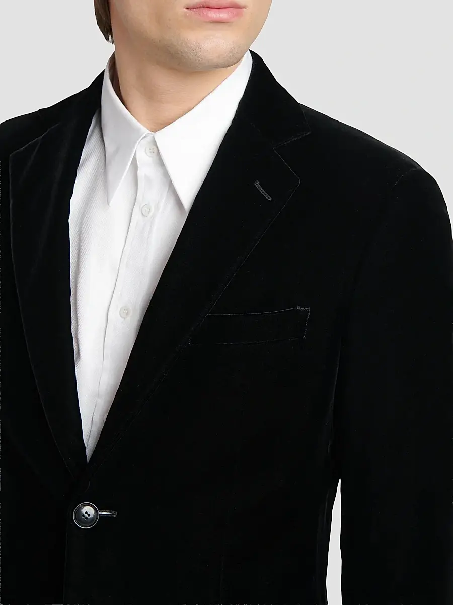 Giorgio Armani Men's Velvet Single-Breasted Velvet Dinner Jacket | Thumbnail 6 Giorgio Armani Men's Velvet Single-Breasted Velvet Dinner Jacket | Thumbnail 6